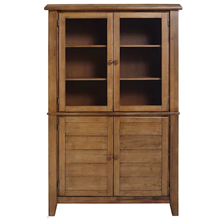 Mission Hutch with Open and Concealed Storage